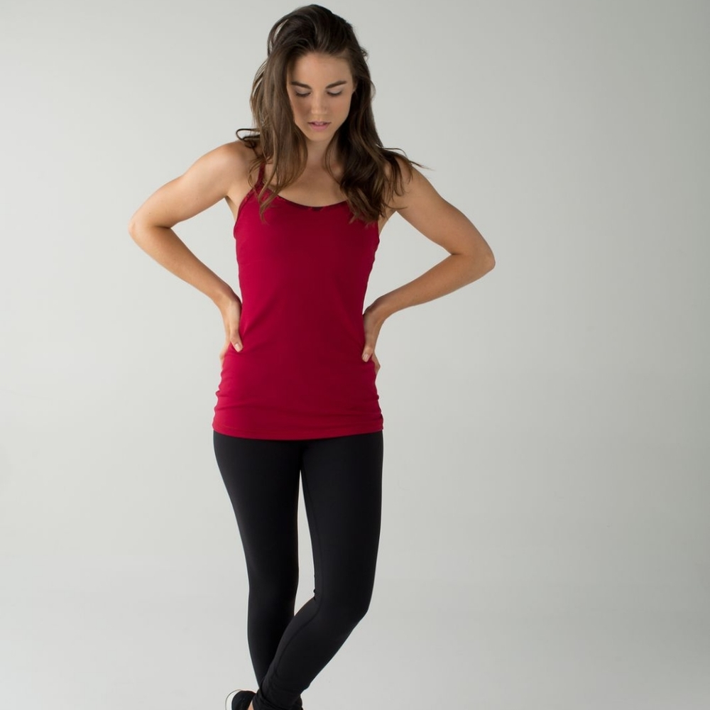 EUC 💎 Lululemon Power Y Tank *LuonCranberry/Ziggy Snake Red Tide Cranberry SZ 2